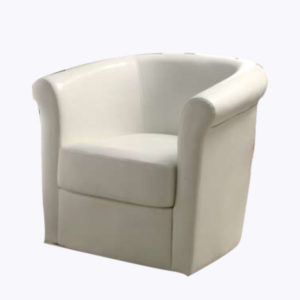 Curved Accent Chair – White