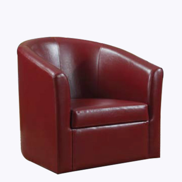 curved accent chair - red