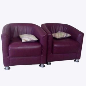 Curved Accent Chair – Purple